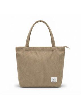 Kalidi Unisex One Size Tote Bag Brown Corduroy Textured Everyday Essential Boho
